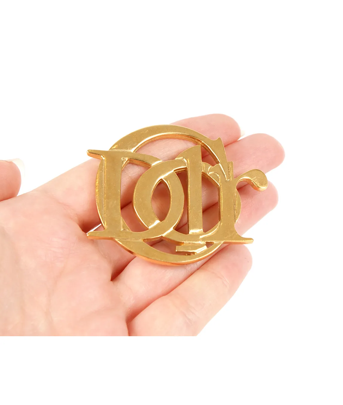 Christian Dior CD Logo Goldtone Pin Brooch Excellent X1919  eBay