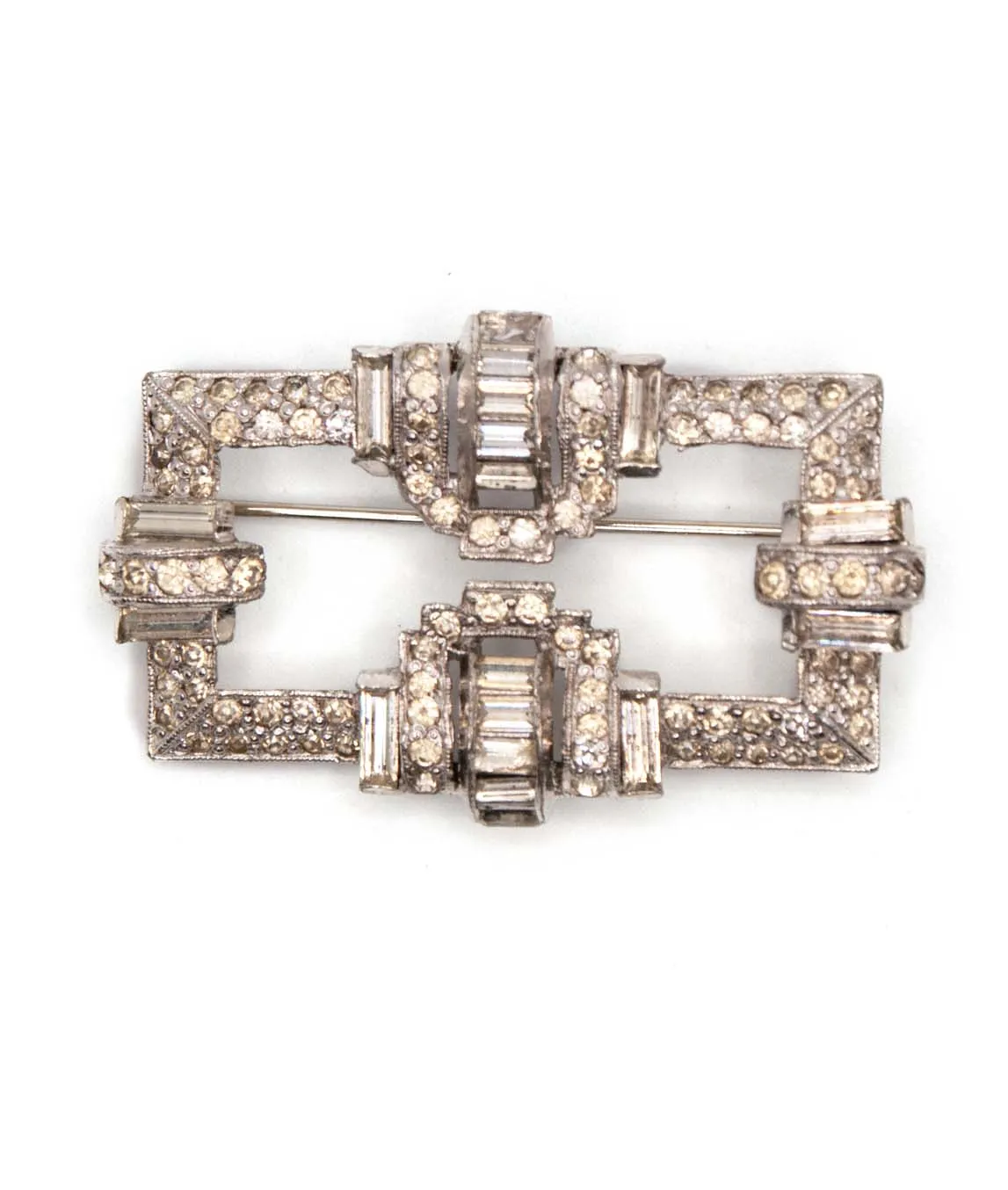 Trifari Art Deco Safety Pin Brooch c 1950 For Sale at 1stDibs