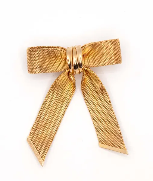 Gold-Plated Christian Dior Bow Tie Pendant Choker Necklace