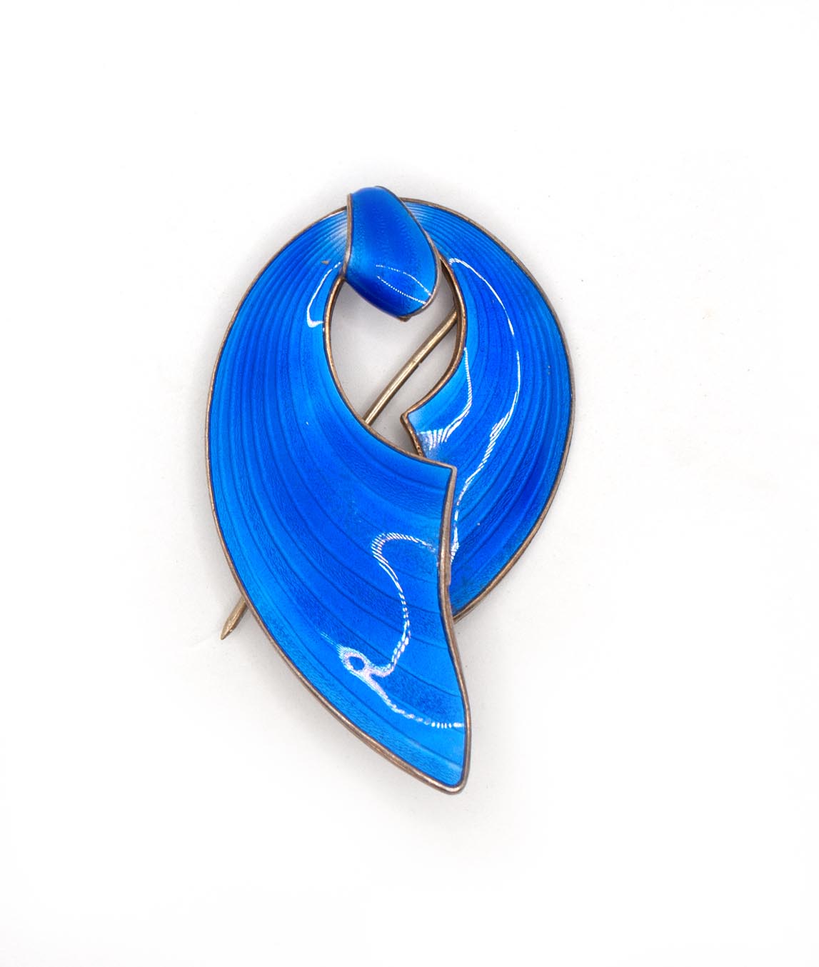 Royal Blue Enamel Norwegian Silver Brooch | Gadelles Vintage